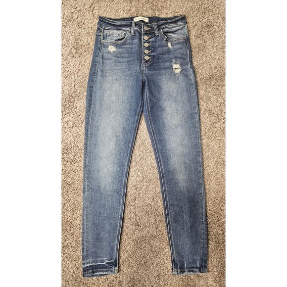 Flying Monkey Denim - Flying Monkey Jeans Womens 27 Disclosure - High Rise Button Up Ankle Skinny